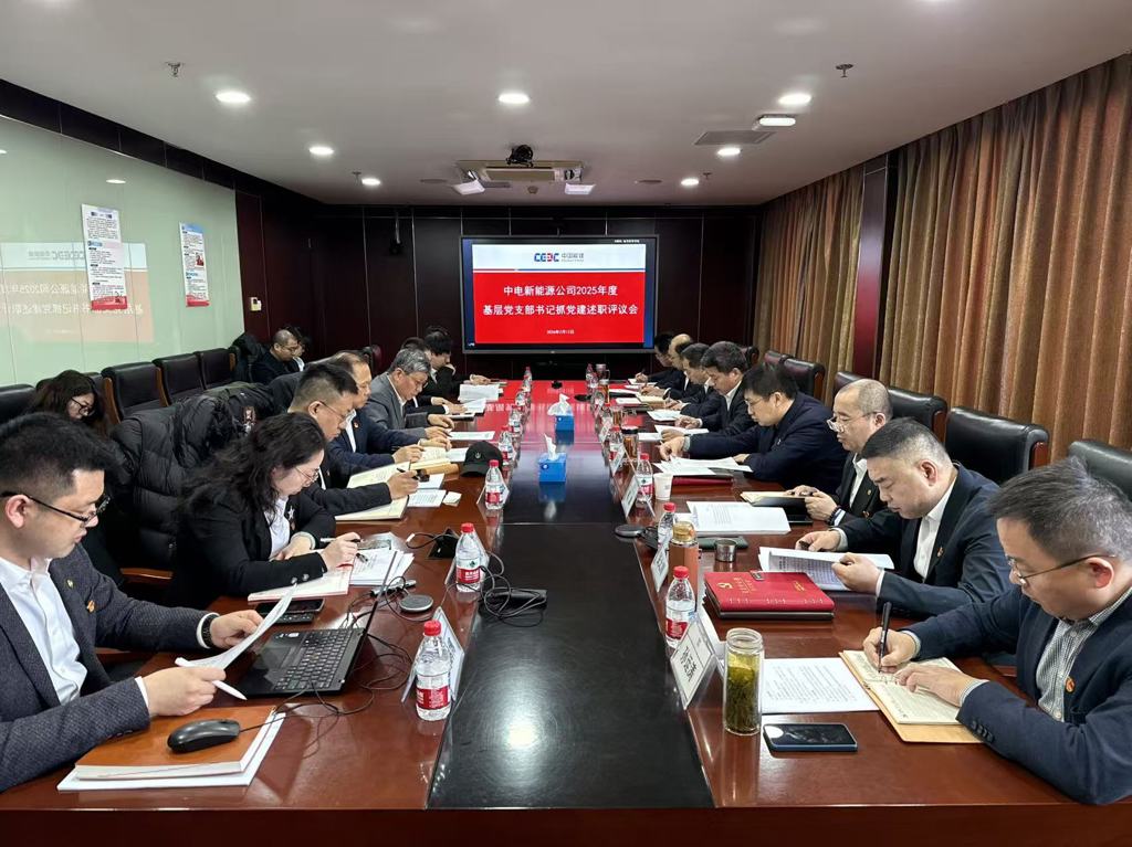 中国能建中电工程新能源公司党委组织召开2025年度基层党支部书记抓党建述职评议会议